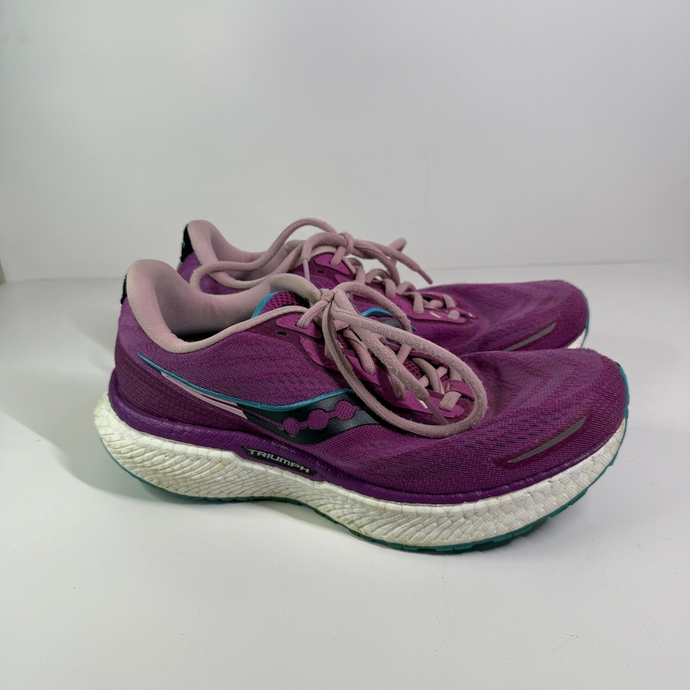 Saucony Triumph Running Shoes Cushioned Athletic Purple Womens Sz 9.5 S10678-30